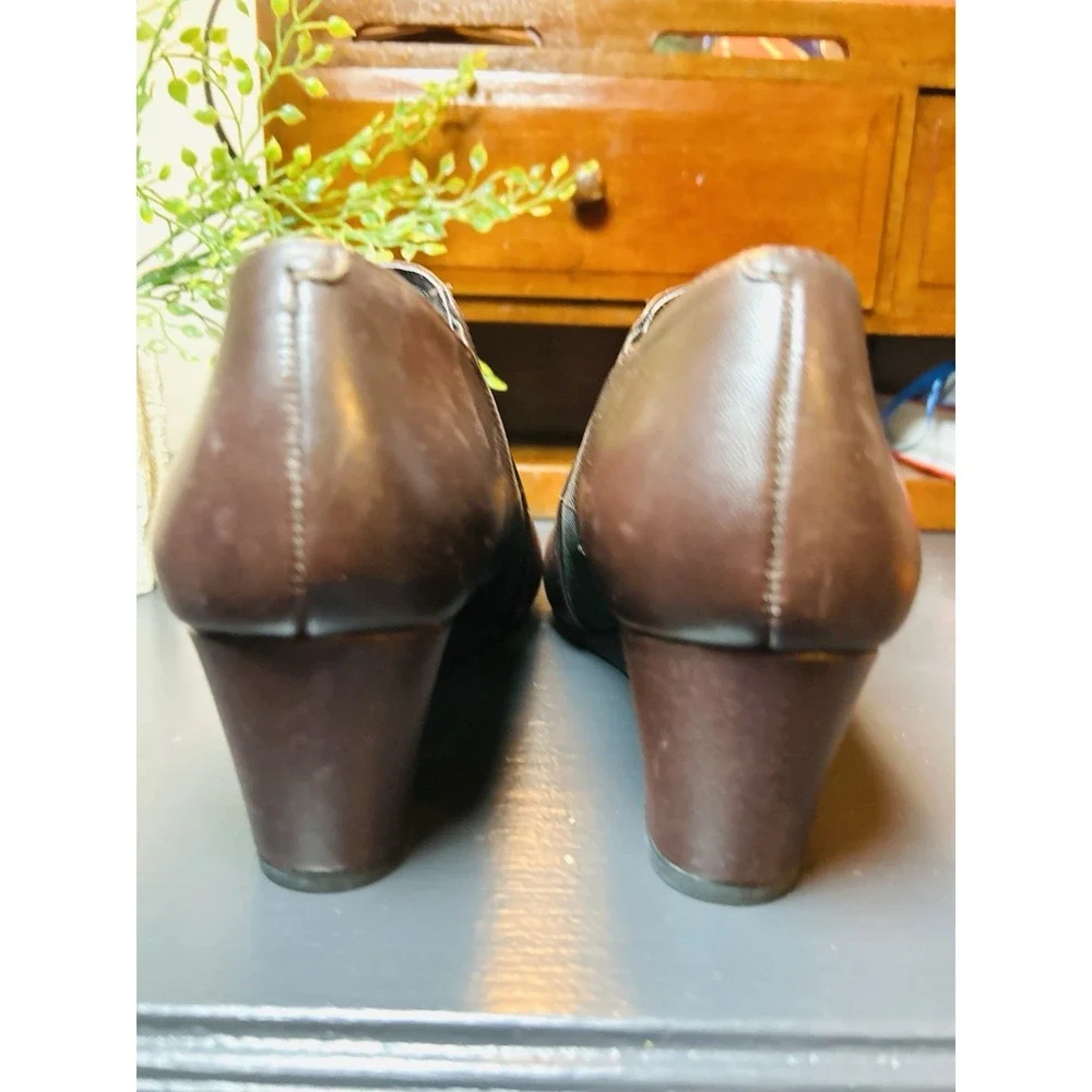 Vionic Booties‎ Stanton Womens 6 Wedge Brown Leather Comfort Shoes